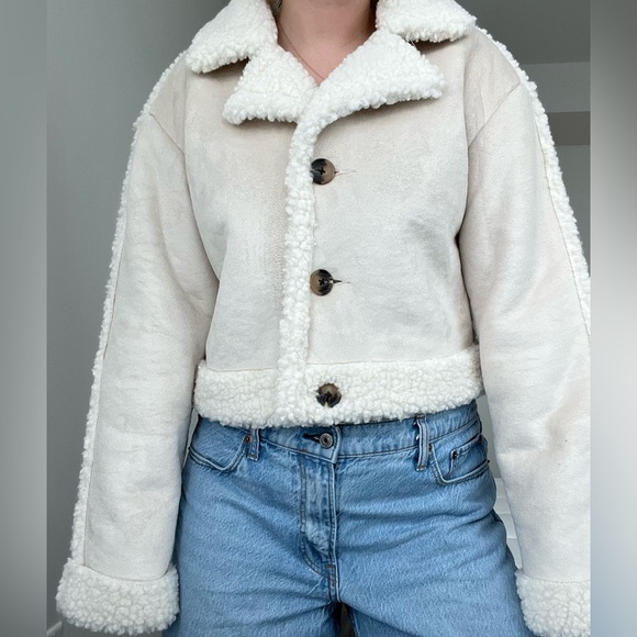 suede and sherpa coat - Picture 2 of 8